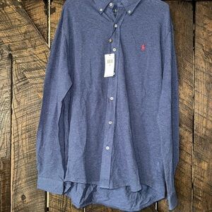 Ralph Lauren Navy Blue Casual Button Down Shirt